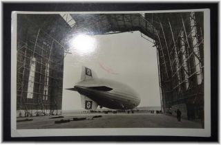 49 Germany 3rd Reich Rare Postcard Zeppelin Lz129 Hindenburg Reederei Frankfurt