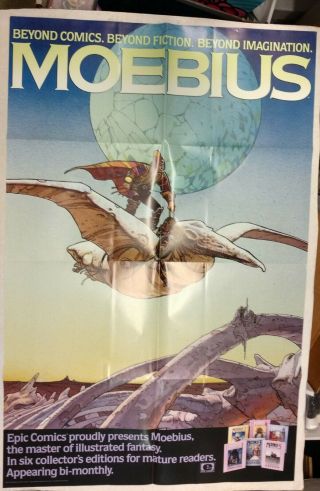 Moebius Promotional Poster,  1987,  22 X 34,  Rare,  Most Were Destroyed,  Giraud