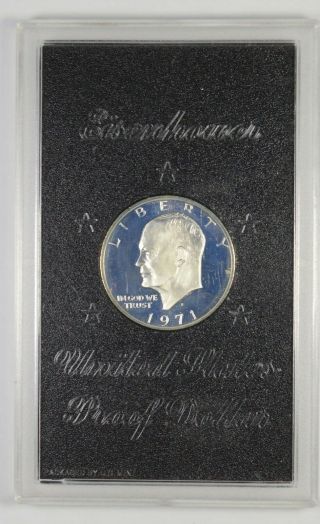 Rare - Peg Leg Variety 1971 - S United States Eisenhower Proof Silver Dollar 731