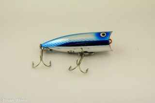 Vintage Heddon Chugger Spook 9520 Npb Blue Shiner Antique Fishing Lure