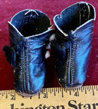 Vintage Leather Doll Shoes And Stockings For Antique Bisque Or Early Doll