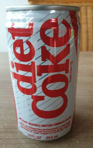 Empty Coca Cola Can From Usa.  First Run Diet Coke 1983.  Rare Top Print