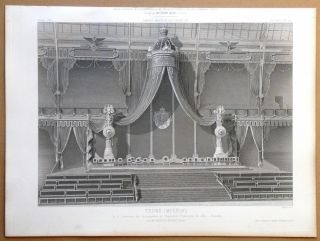 The Imperial Throne Of Napoleon Iii.  3 Antique Prints.  1867