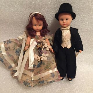 Two Vintage Nancy Ann Storybook Dolls Groom,  Sunday 