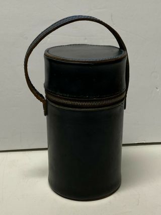 Vintage Antique Triple Flask Cocktail Set With Leather Case