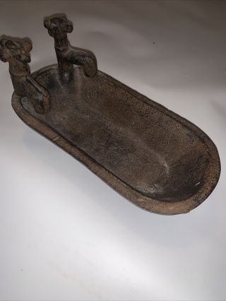 Bath Tub Cast Iron Mini Rustic Decor Old Vintage 7”