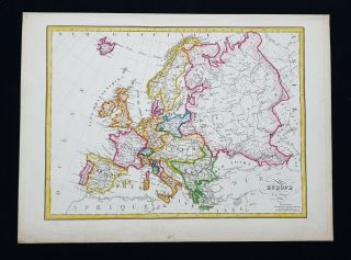 1812 Lapie - Rare Map Of Europe,  European Empire,  Scandinavia,  Poland,  Lithuania