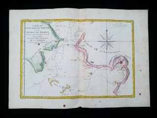 1787 Bonne & Desmarest Rare Map Bering Strait,  Alaska,  Clark Island Norton Sound