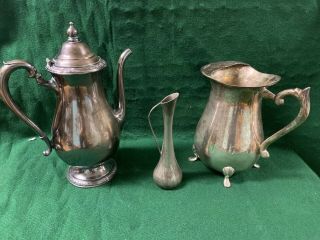 Silver Plate Tea Pot And Pitcher
