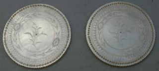 2 Old Mother Of Pearl Chinese Gaming Chips 1800 