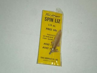 Vintage Fred Arbogast Spin Liz Fishing Lure - On The Card