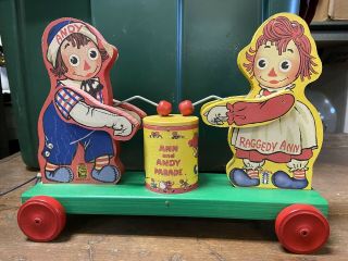 Vintage Fisher - Price Raggedy Ann & Andy,  1997 Pull Toy
