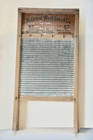 Vintage National Washboard Co.  No.  57 Approx.  12 " X 24 "