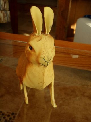 ANTIQUE GERMAN Paper Mache Easter Bunny / Rabbit CANDY CONTAINER 2