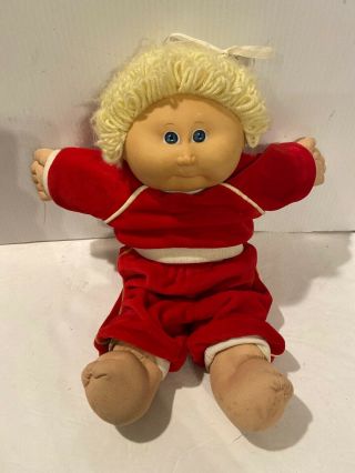 Vintage Cabbage Patch Doll Girl Blond Hair Blue Eyey Sz 16” 1978 To 1982