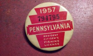 Vintage 1957 Pennsylvania Resident Citizen 