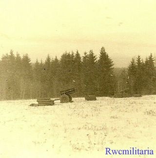 Rare German Nebelwerfer Rocket Artillery Set Up In Winter Field; Russia