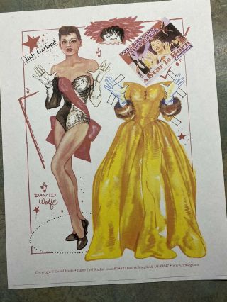 David Wolfe Judy Garland Paper Dolls From A Star Is Born 1 Page