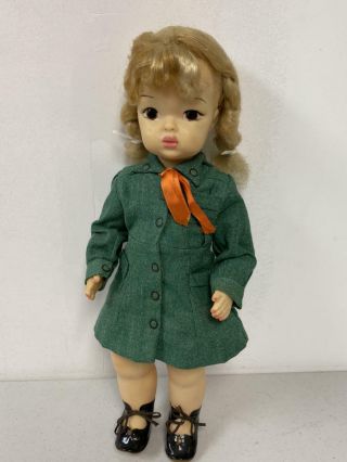 Vintage 16 " Terri Lee Doll In Green Girlscout Dress