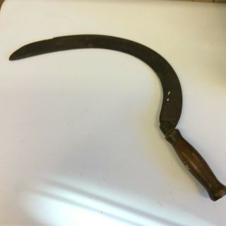 Antique Hand Sickle Farming Tool With Tempered Steel Blade - 1900 
