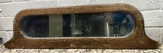 Antique Quarter Sawn Tiger Oak Wood Beveled Mirror Dresser Buffet Back Board