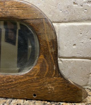 Antique Quarter Sawn Tiger Oak Wood Beveled Mirror Dresser Buffet Back Board 3