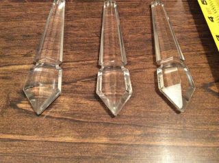 Replacement Crystal Hanging Prisms for vintage Hurricane Lamps 7” hang 2