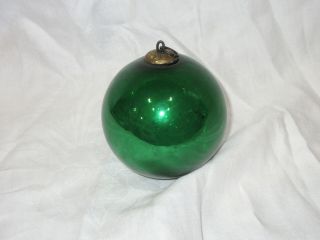 Antique German Kugel Christmas Ornament Emerald Green