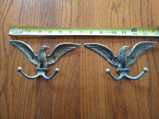 Two - Vintage American Tack & Howe Brass Eagle Double Coat Hook 123