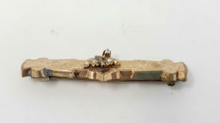 Antique Victorian Seed Pearl Diamond? Bar Brooch Pin 2