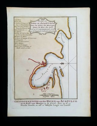 1747 Bellin - Rare Map: Central America,  Acapulco,  Mexico,  Guerrero,  Pacific Oc.