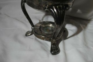 Vintage Silverplate Glass Coffee Decanter Pot Tea Warmer with Stand 3