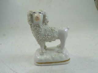 Antique Miniature Statue Figurine Staffordshire Dog Poodle Spaniel Vintage Old