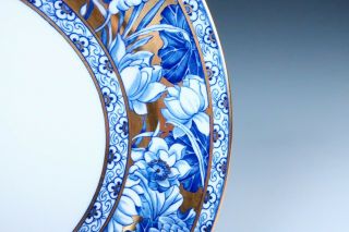 Antique Royal Worcester Aesthetic Movement Cobalt & Gold Dinner Plate Porcelain 2
