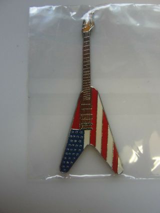 Rare 2004 Somalia Electric Guitar Coin Silver Plated Old Glory Flying V Africa