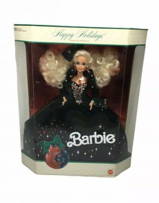 Vintage 1991 Happy Holidays Barbie Special Edition 1871 Green Dress Box