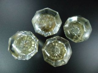 Set Of 4 Vintage Glass Doorknobs
