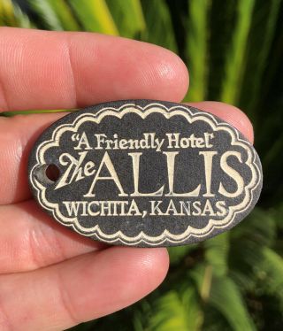 Antique Rare Allis Hotel Wichita Kansas Key Fob