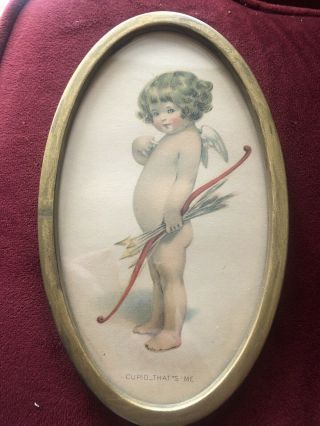 Antique Print Bessie Pease Gutmann Frame Cupid That’s Me C.  1911 Angel