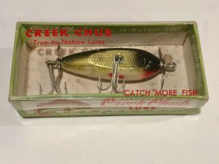 Vintage Creek Chub Injured Minnow Lure - Perch Color No.  9501