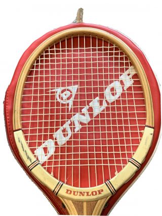 Rare Vintage Dunlop Maxply Fort Wooden Tennis Racket Made In England Size 4 1/2