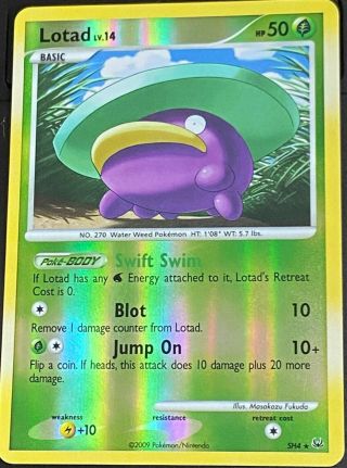 Shiny Lotad (sh4) Ultra Rare Reverse Holo Foil - Near - Pokémon Tcg 2009