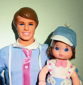 Vintage Mattel The Heart Family Ken Dad & Baby Dolls 1984 9439