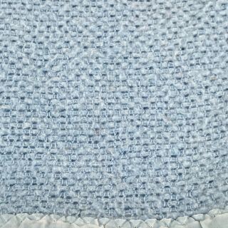 Vintage Acrylic Blanket Waffle Weave Satin Trim Blue 70 x 91 2