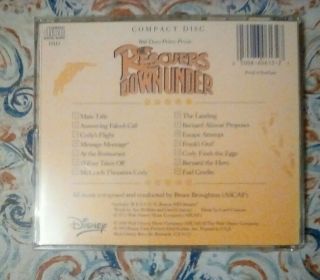 Walt Disney ' s THE RESCUERS DOWN UNDER Rare OST CD Bruce Broughton LIKE 2