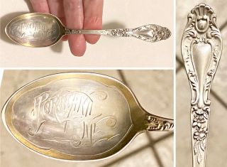 Antique A.  F.  Towle & Son Sterling 1894 Verona Souvenir Spoon Portland Maine