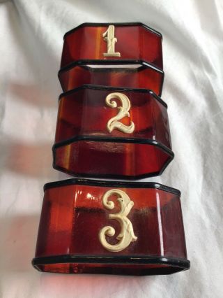 Antique Vintage Numbered Napkin Rings Plastic Celluloid