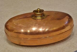 Antique/vintage German Oval Copper Hot Water Foot Bed Warmer