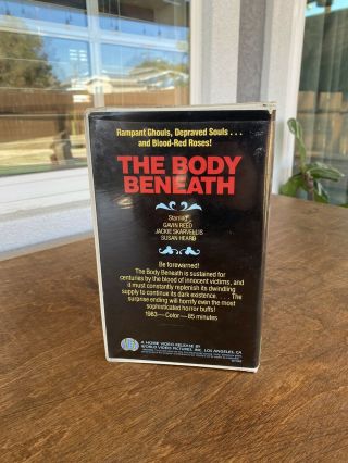 The Body Beneath Rare World Video Clamshell Horror VHS 3