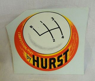 Rare 1960`s Hurst 4 - Speed " Competition Plus " Shifter Ball Water Decal